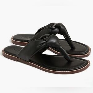 NWT J.Crew Factory Black Knotted thong sandals - Size 8